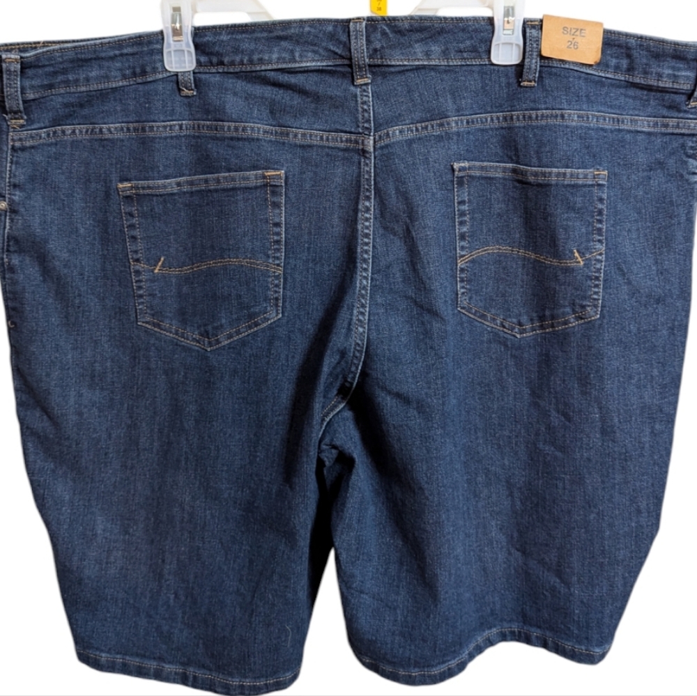 Lee women's denim blue shorts relaxed fit mid rise plus size 26  w-163 - Picture 2 of 5